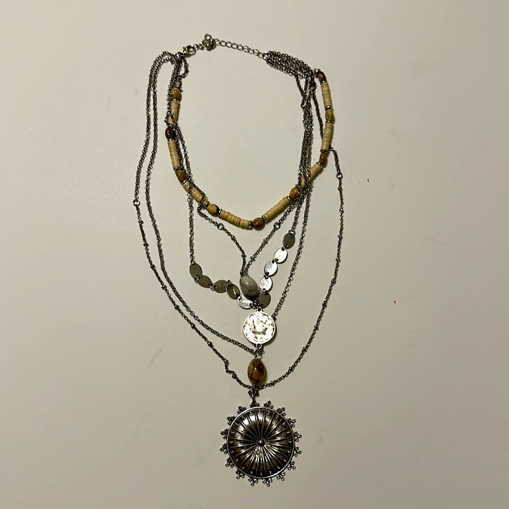 SILVER Multi-layer necklace (bought from Free People)